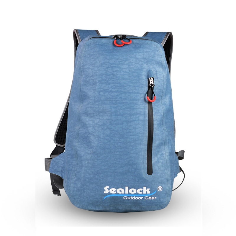Mochila impermeable de 15 litros con cremallera impermeable para senderismo y ciclismo