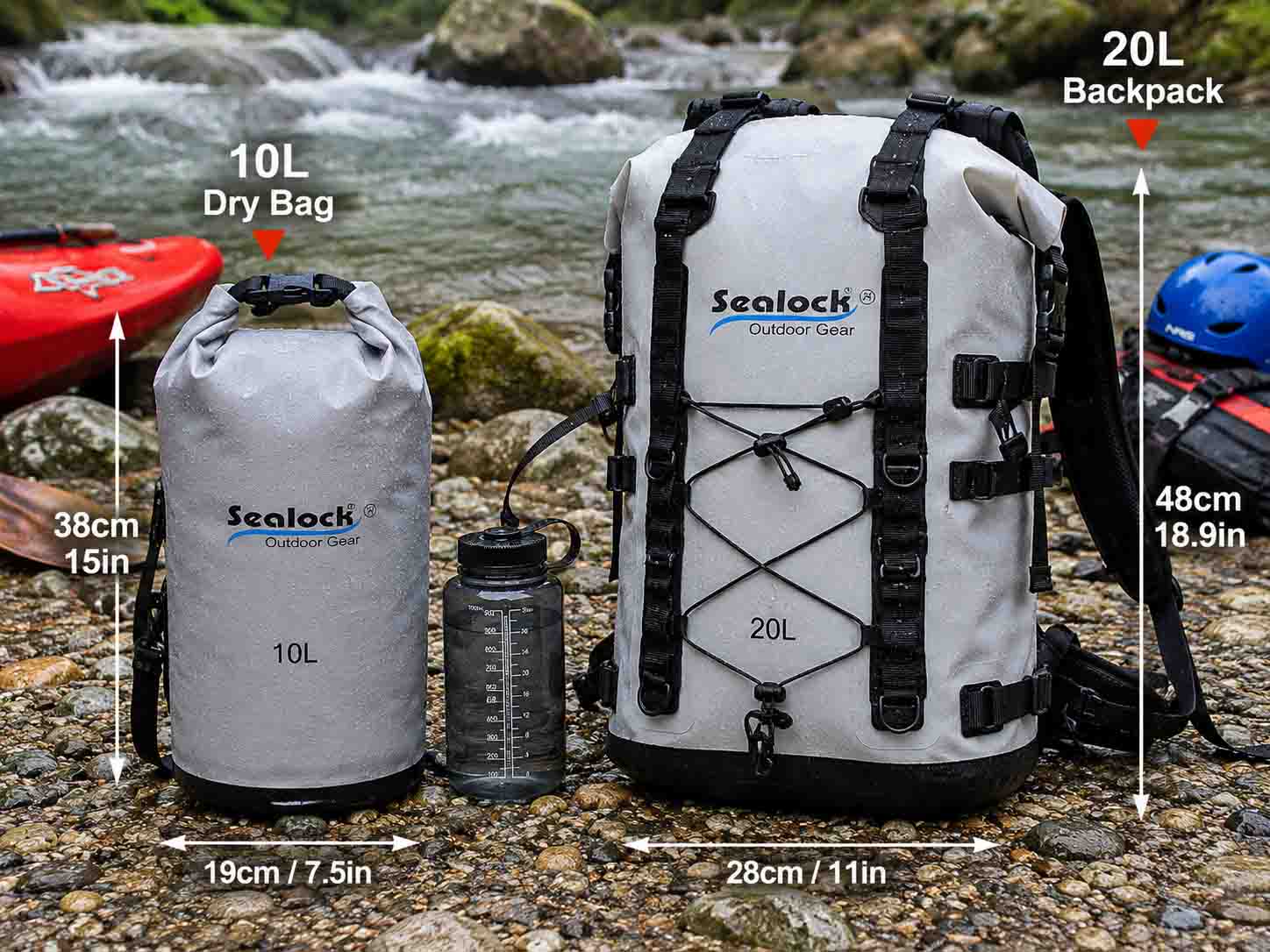 Guía de tamaños de bolsas secas: elija la capacidad impermeable adecuada