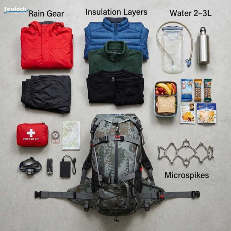Mochila de senderismo impermeable de 35 litros: equilibrio entre capacidad y comodidad