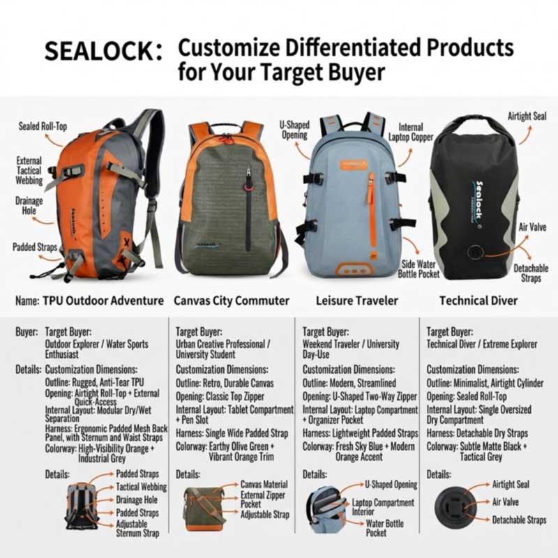 Mochilas impermeables personalizadas para marcas de actividades al aire libre