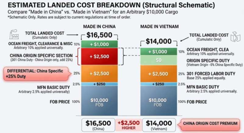 Vietnam o China: elección de una base de fabricación de bolsas impermeables en 2026
