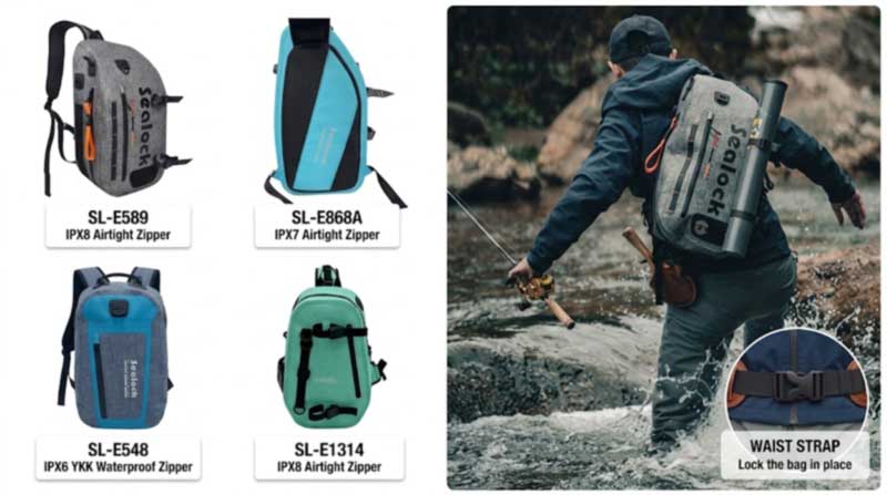 Fabricante de bolsas de eslinga para pesca: Eslingas impermeables para aparejos y marcas de pesca con mosca