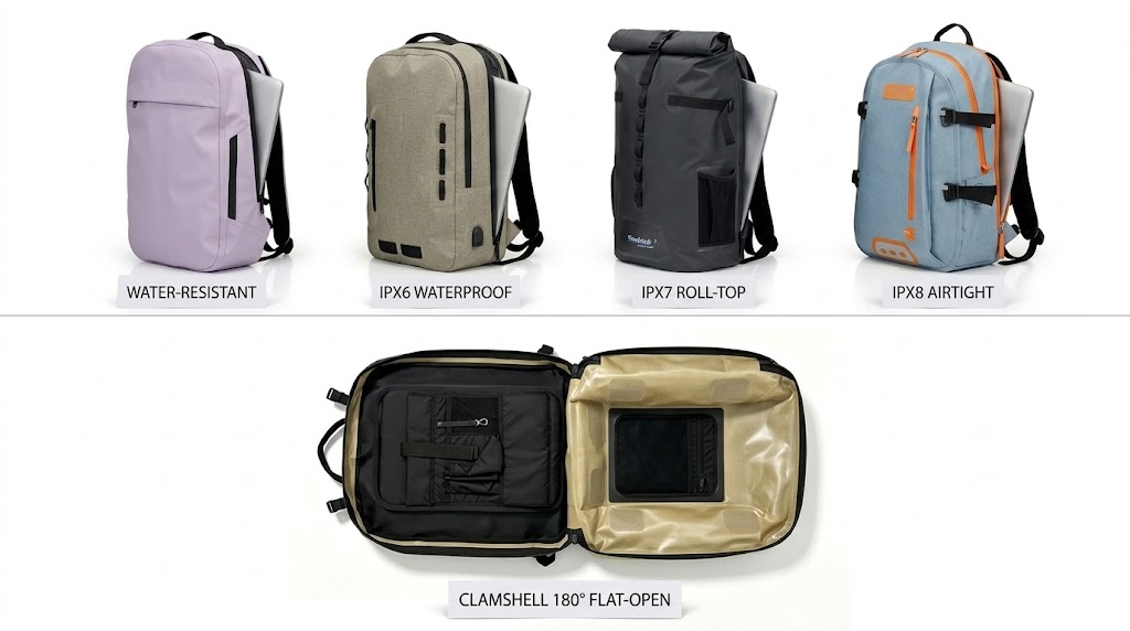 Fabricante de mochilas impermeables para computadora portátil: paquetes de viajero y de negocios para marcas