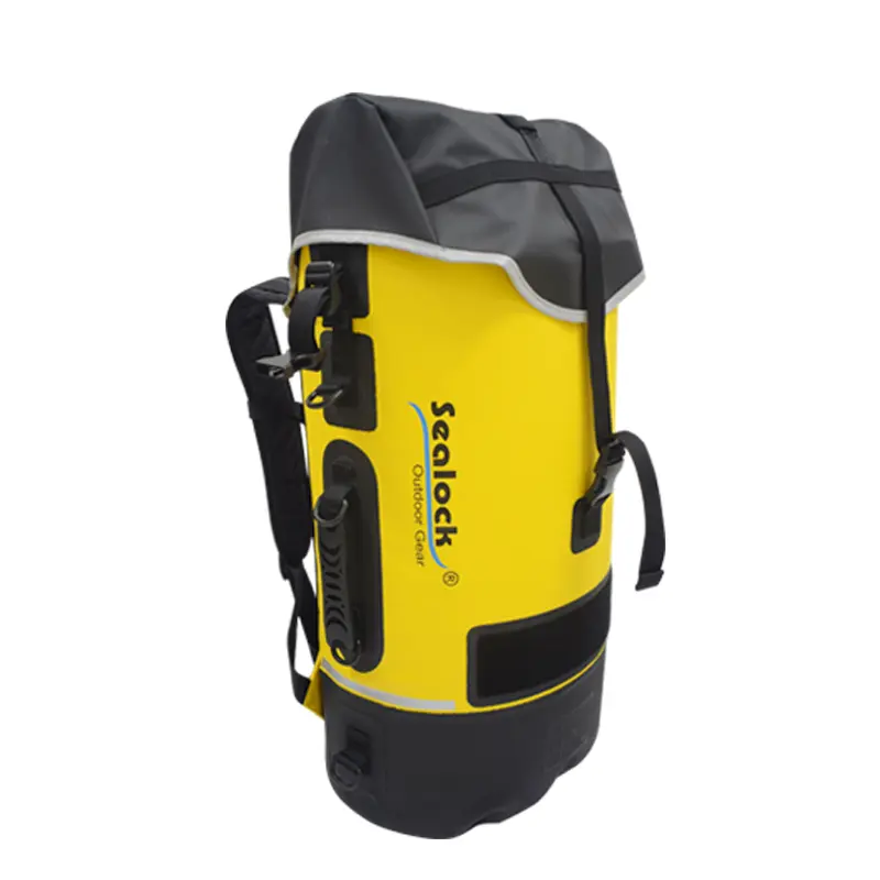 Mochila impermeable para espeleología IPX8 de 45 L/55 L/65 L con sello de caucho natural