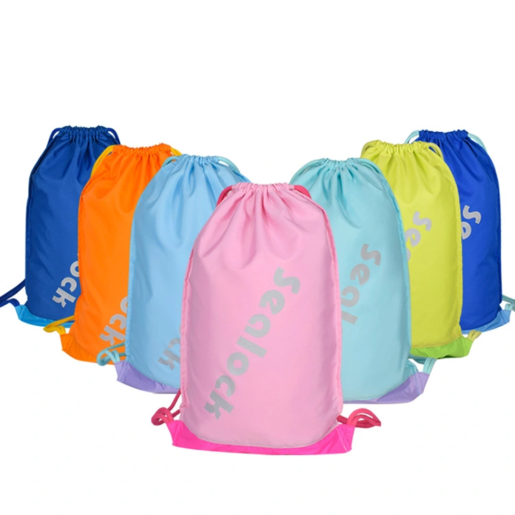 Bolsas de cordón interior impermeable de 15 litros con bolsillo de cuerda de doble capa